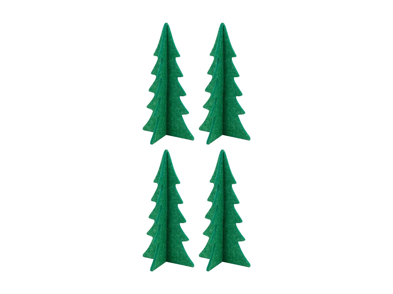 Lot de 4 sapins de Noël pliables en feutrine verte – Décoration de table ou rebord de fenêtre