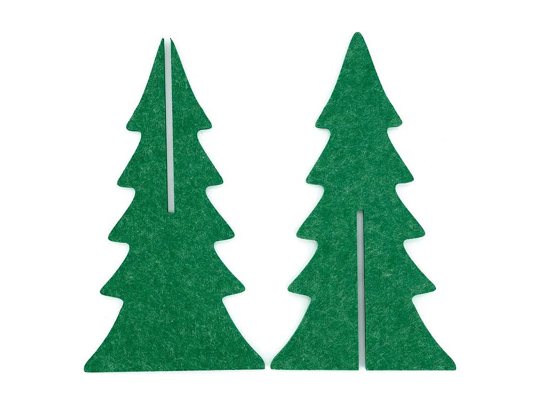 Lot de 4 sapins de Noël pliables en feutrine verte – Décoration de table ou rebord de fenêtre