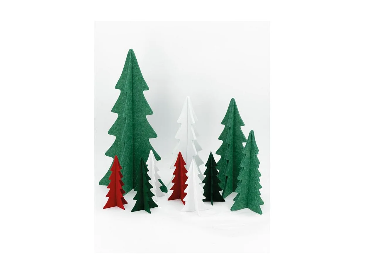 Lot de 4 sapins de Noël pliables en feutrine verte – Décoration de table ou rebord de fenêtre