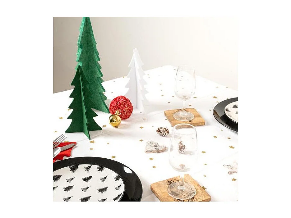 Sapins décoratifs en feutrine 20 cm (Lot de 12)