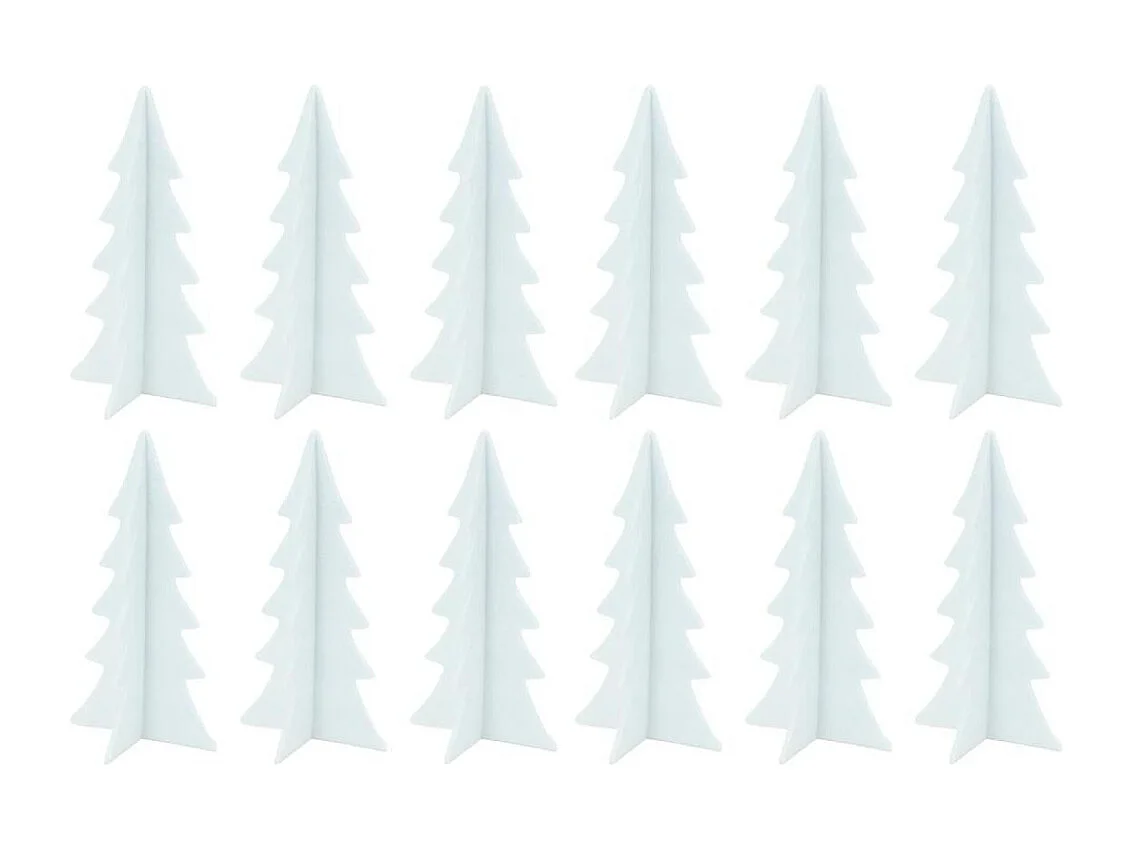 Sapins décoratifs en feutrine 20 cm (Lot de 12)
