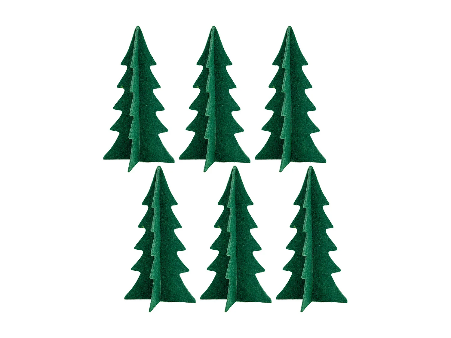 Sapins décoratifs en feutrine 20 cm (Lot de 12)