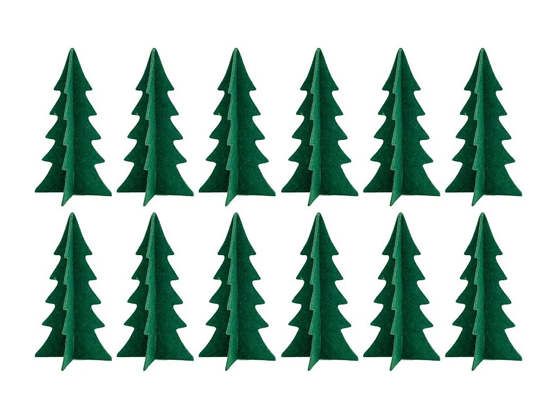 Sapins décoratifs en feutrine 20 cm (Lot de 12)