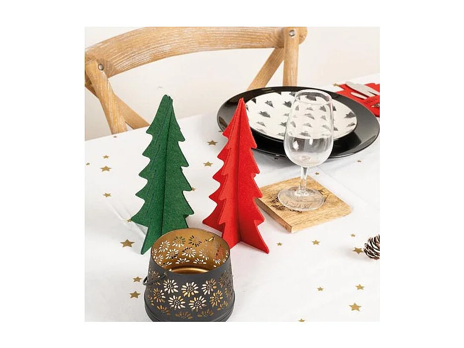 Sapins décoratifs en feutrine 20 cm (Lot de 12)