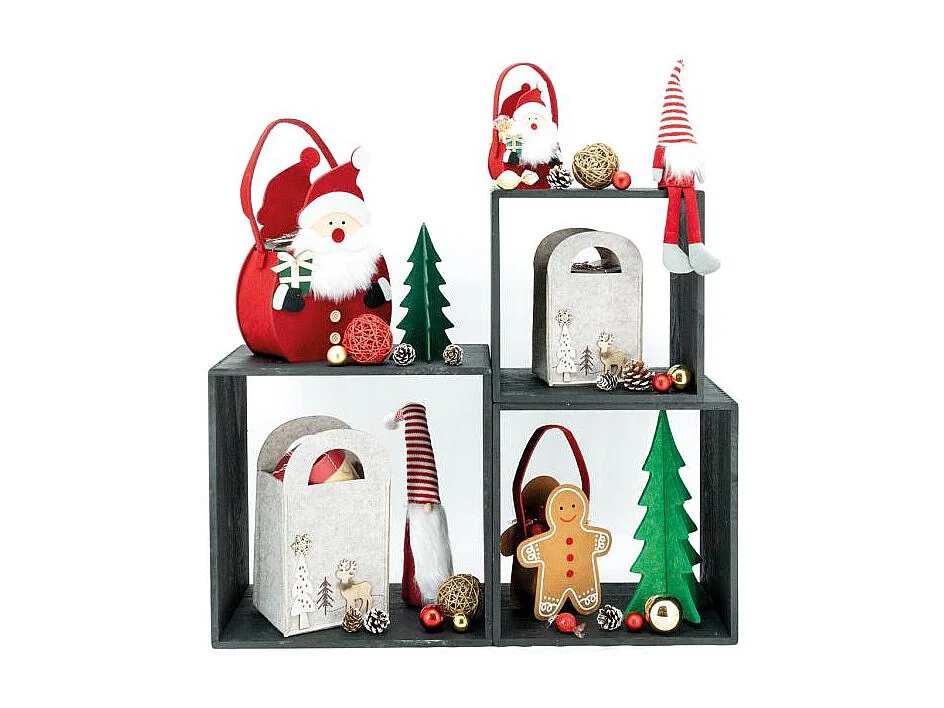 Sapins décoratifs en feutrine 20 cm (Lot de 12)