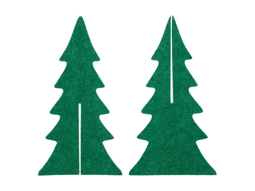 Sapins décoratifs en feutrine 20 cm (Lot de 12)