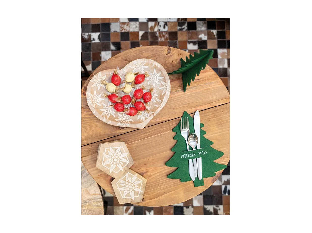 Sapins décoratifs en feutrine 20 cm (Lot de 12)