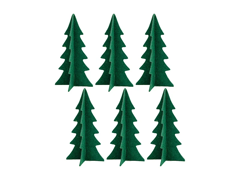 Sapins décoratifs en feutrine 20 cm (Lot de 12)