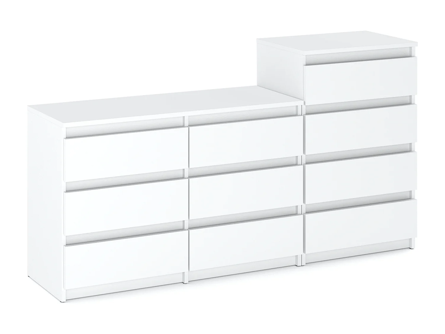 Grande commode avec 10 tiroirs  Blanc Mat 160 cm – meuble TV, buffet, armoire pour salon