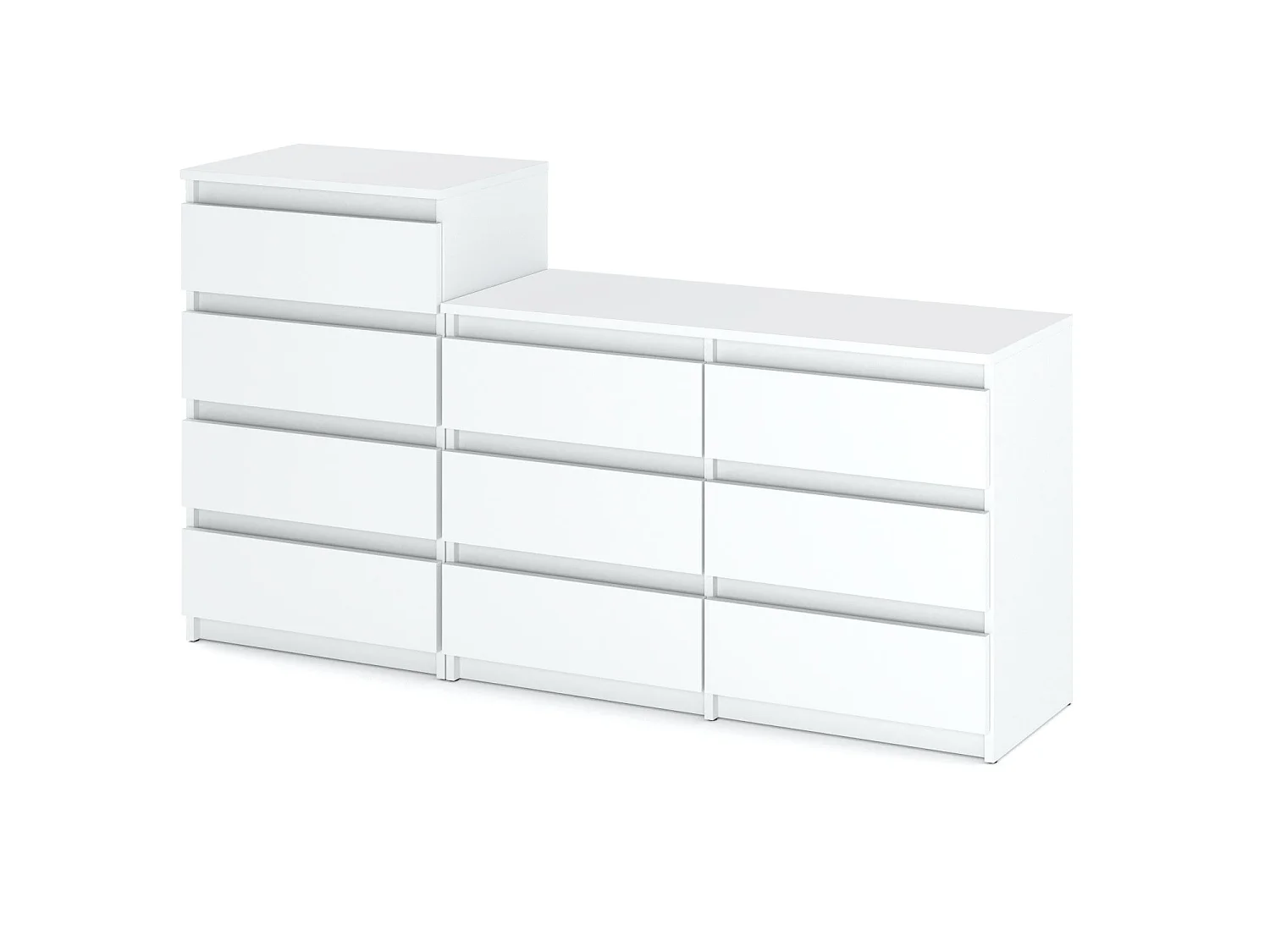 Grande commode avec 10 tiroirs  Blanc Mat 160 cm – meuble TV, buffet, armoire pour salon