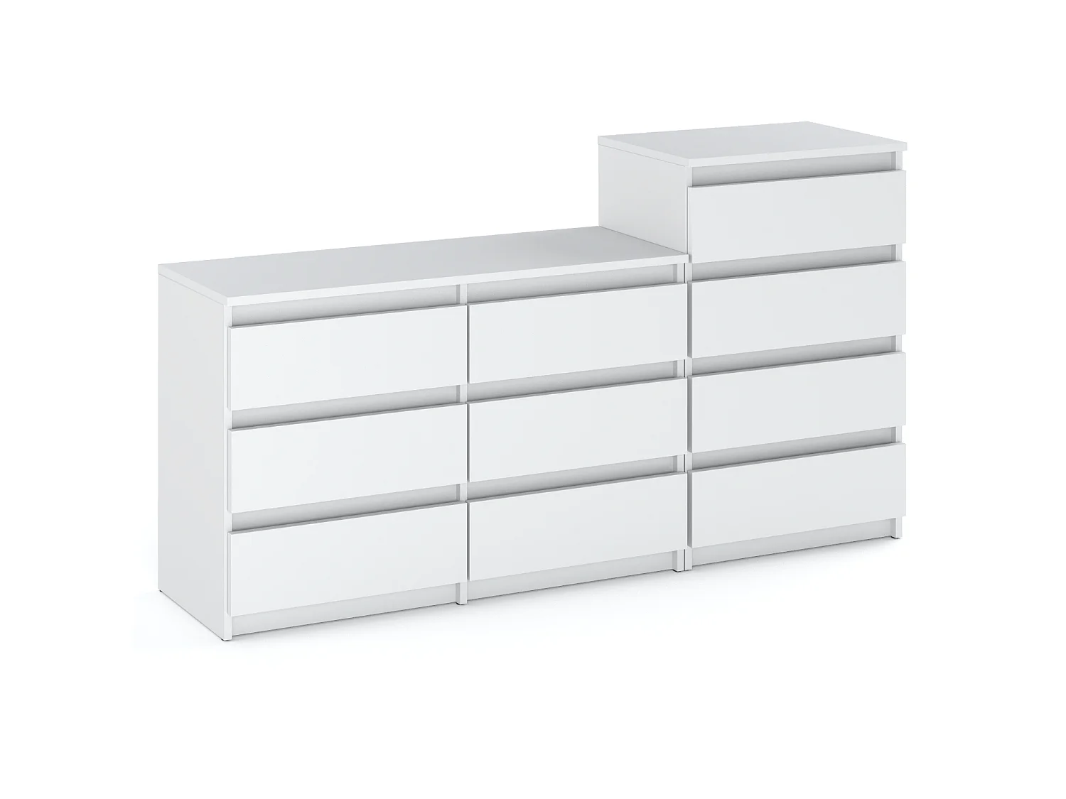 Grande commode avec 10 tiroirs  Blanc Mat 160 cm – meuble TV, buffet, armoire pour salon