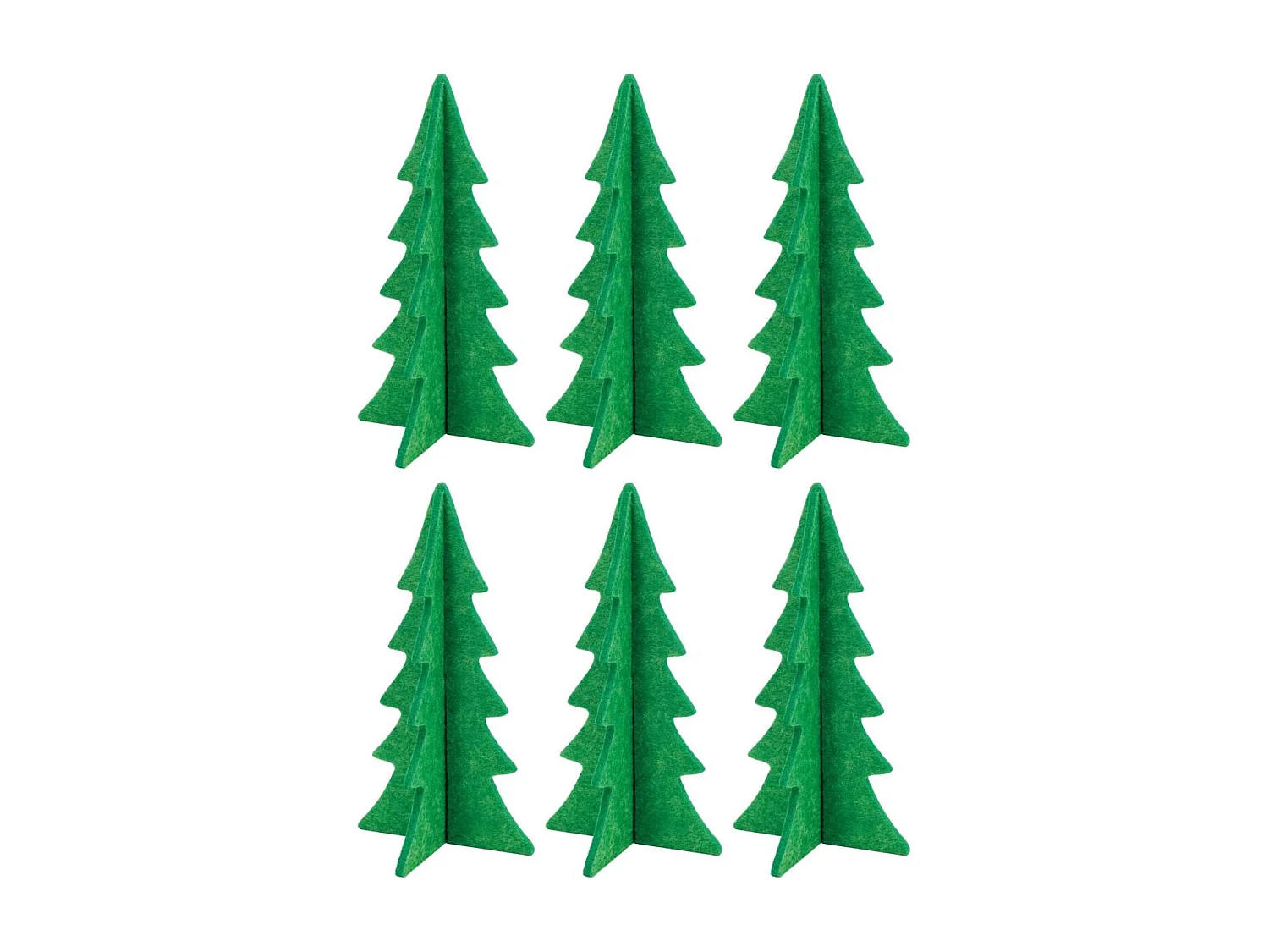 Lot de 6 sapins de Noël pliables en feutrine verte – Décoration de table ou rebord de fenêtre