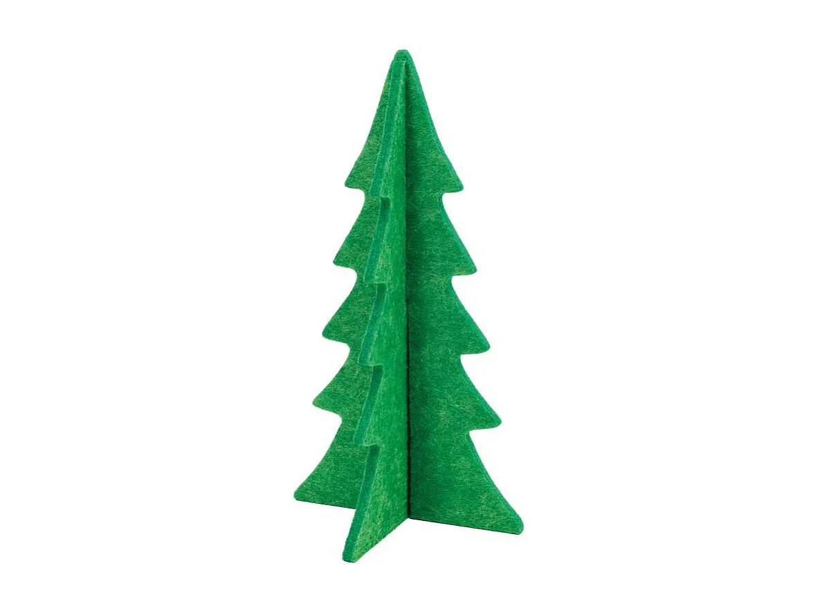 Lot de 6 sapins de Noël pliables en feutrine verte – Décoration de table ou rebord de fenêtre