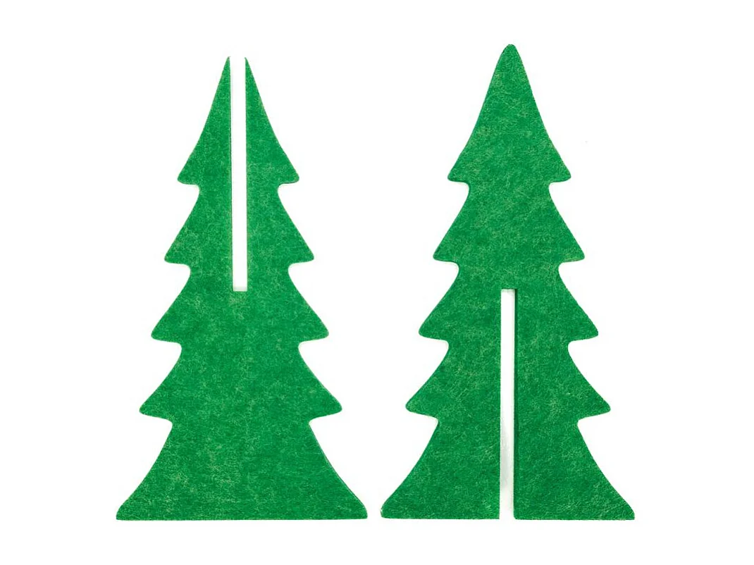 Lot de 6 sapins de Noël pliables en feutrine verte – Décoration de table ou rebord de fenêtre