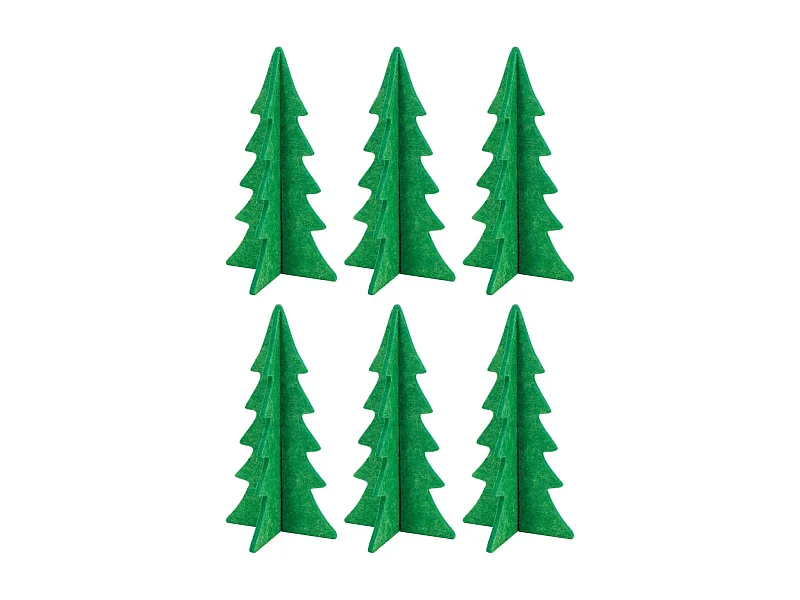 Lot de 6 sapins de Noël pliables en feutrine verte – Décoration de table ou rebord de fenêtre