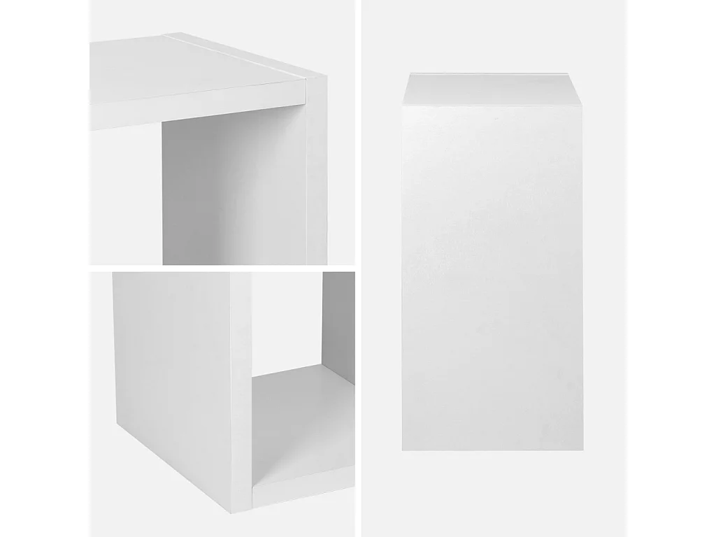 Libreria cubica, 2 livelli, 4 vani, bianco