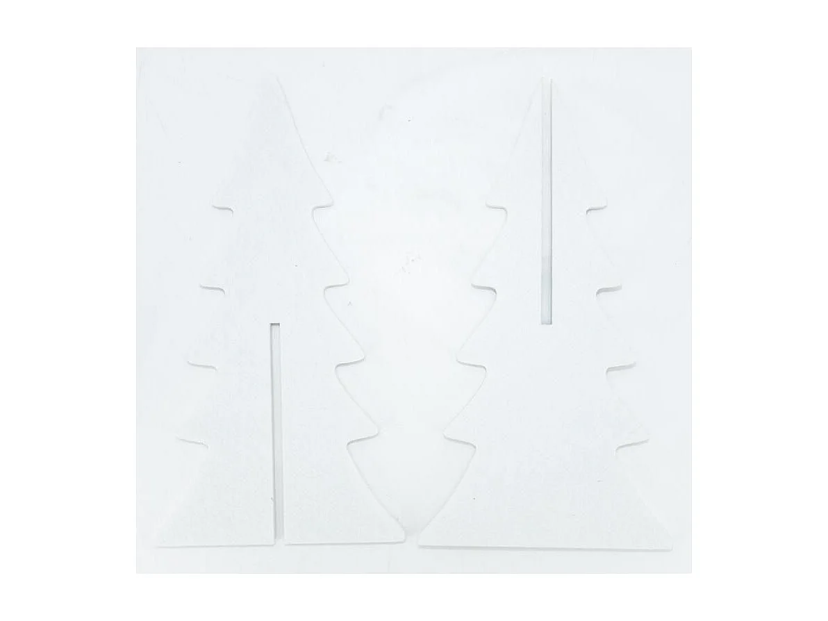 Lot de 4 sapins de Noël pliables en feutrine blanche – Décoration de table ou cheminée