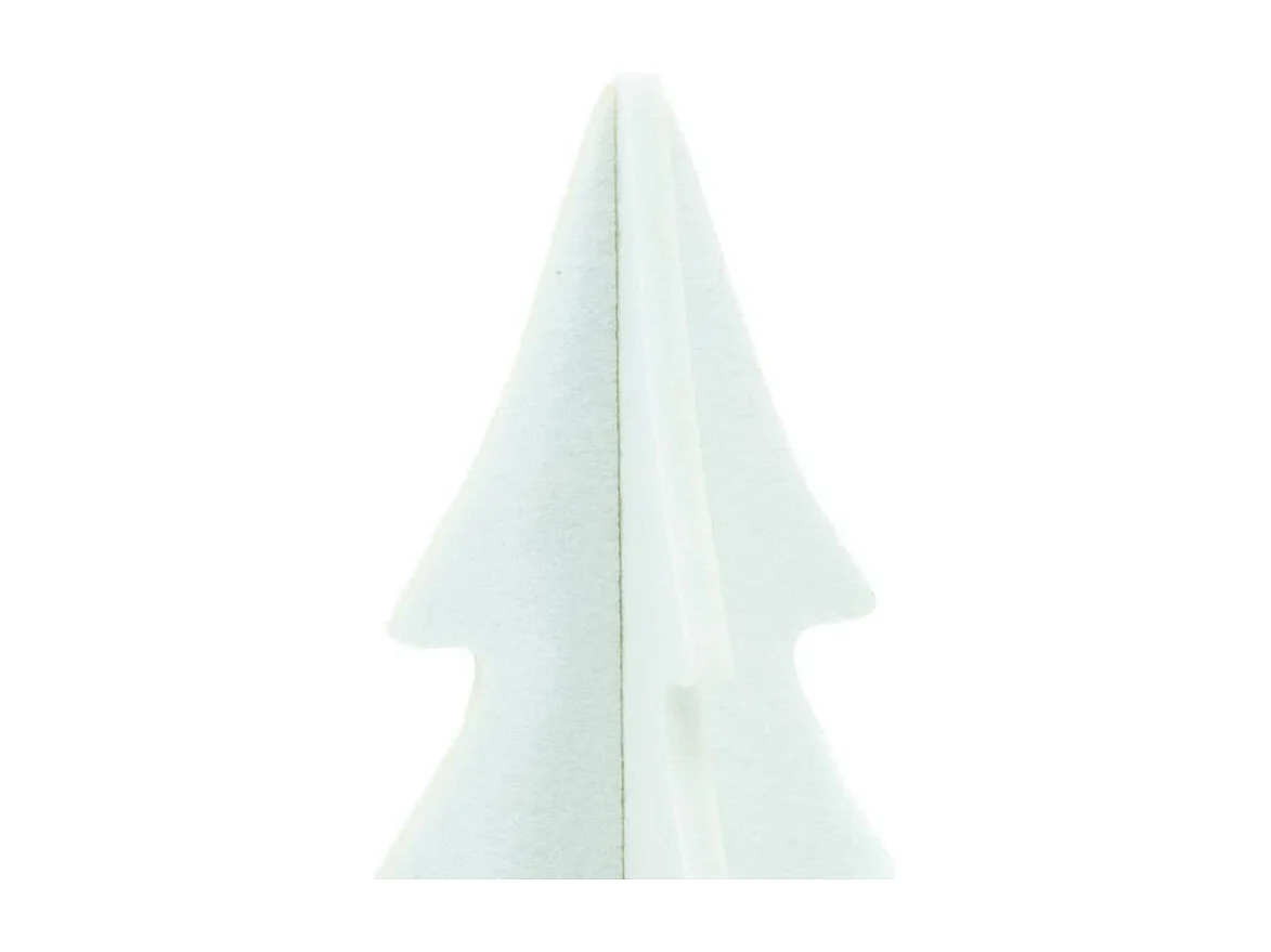 Lot de 4 sapins de Noël pliables en feutrine blanche – Décoration de table ou cheminée