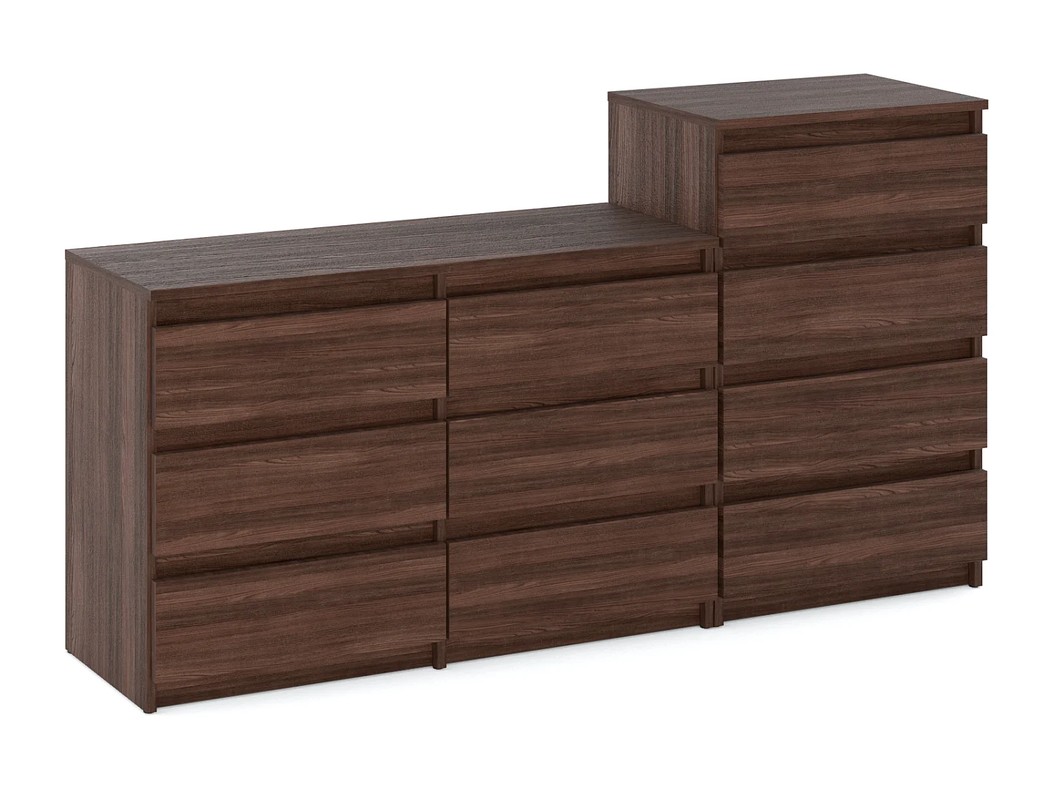 Grande commode avec  10 tiroirs Chêne Wenge 160 cm – meuble TV, buffet, armoire pour salon