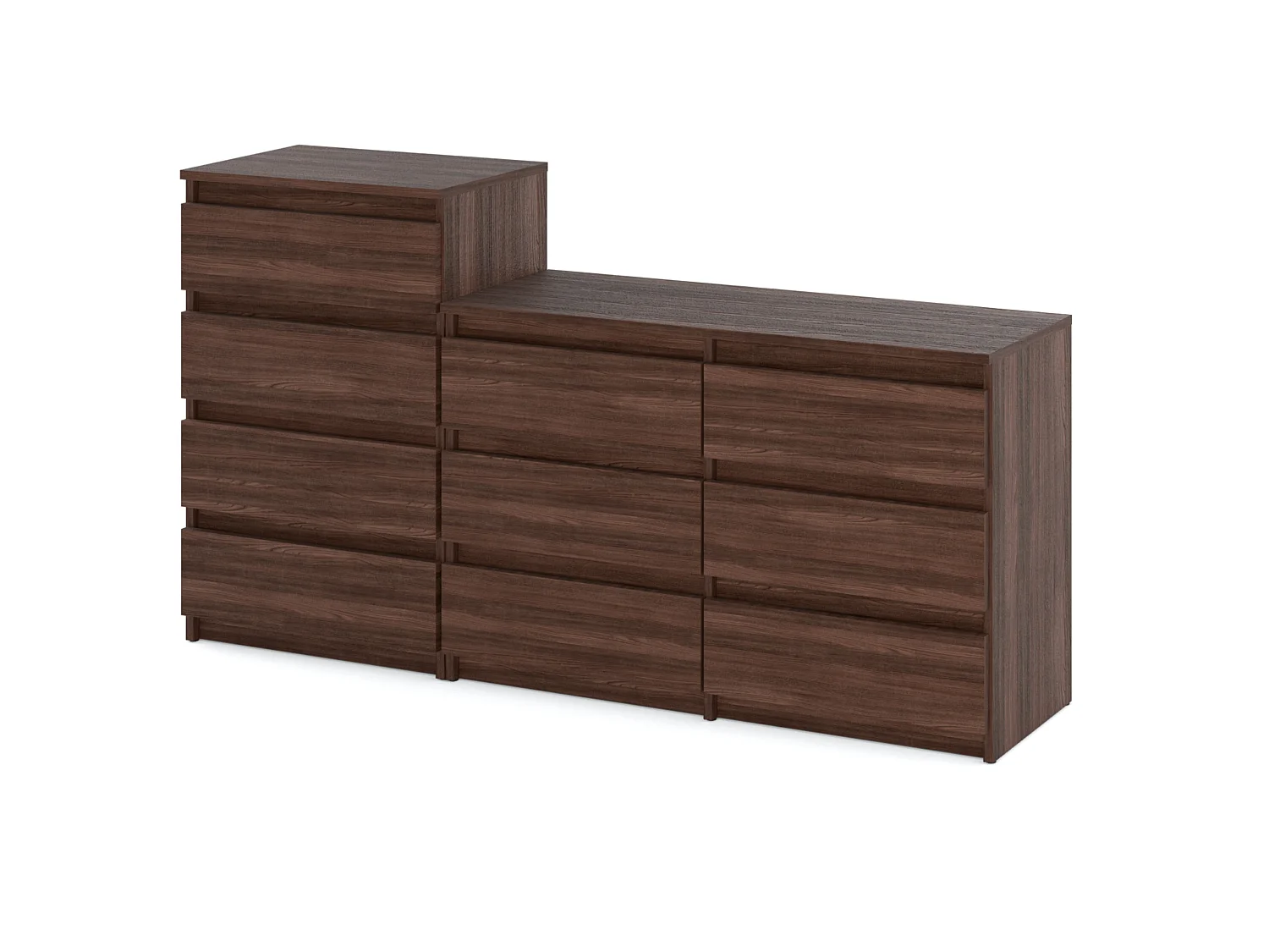 Grande commode avec  10 tiroirs Chêne Wenge 160 cm – meuble TV, buffet, armoire pour salon