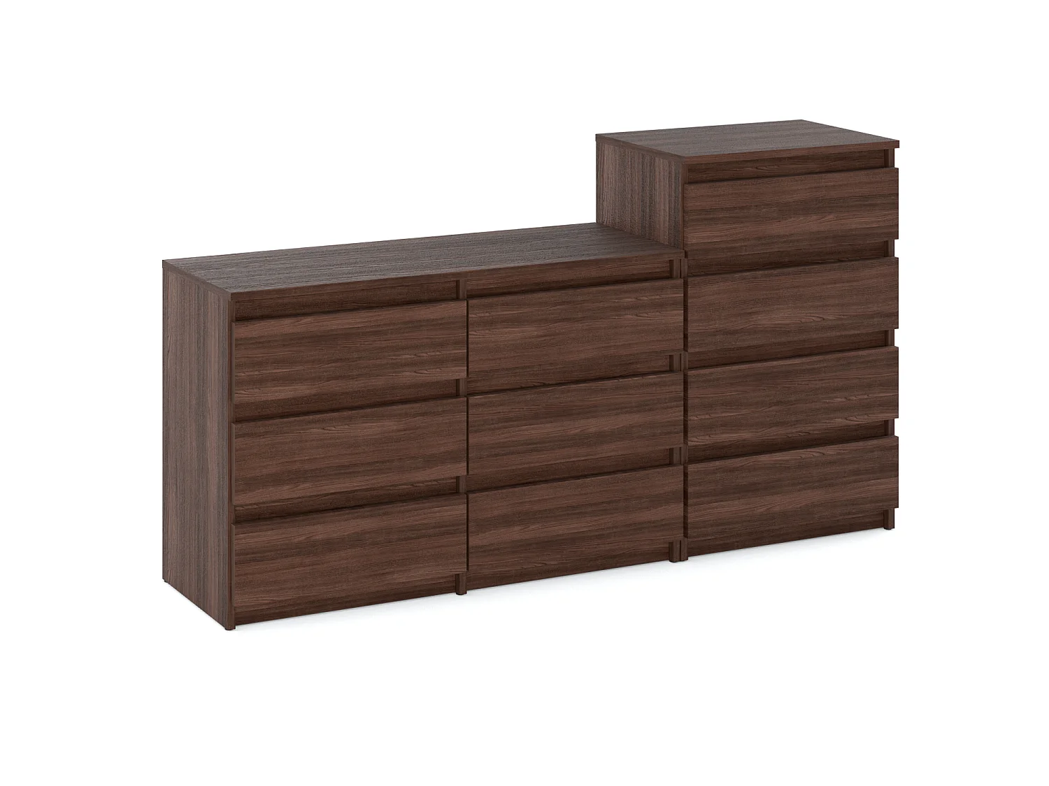Grande commode avec  10 tiroirs Chêne Wenge 160 cm – meuble TV, buffet, armoire pour salon