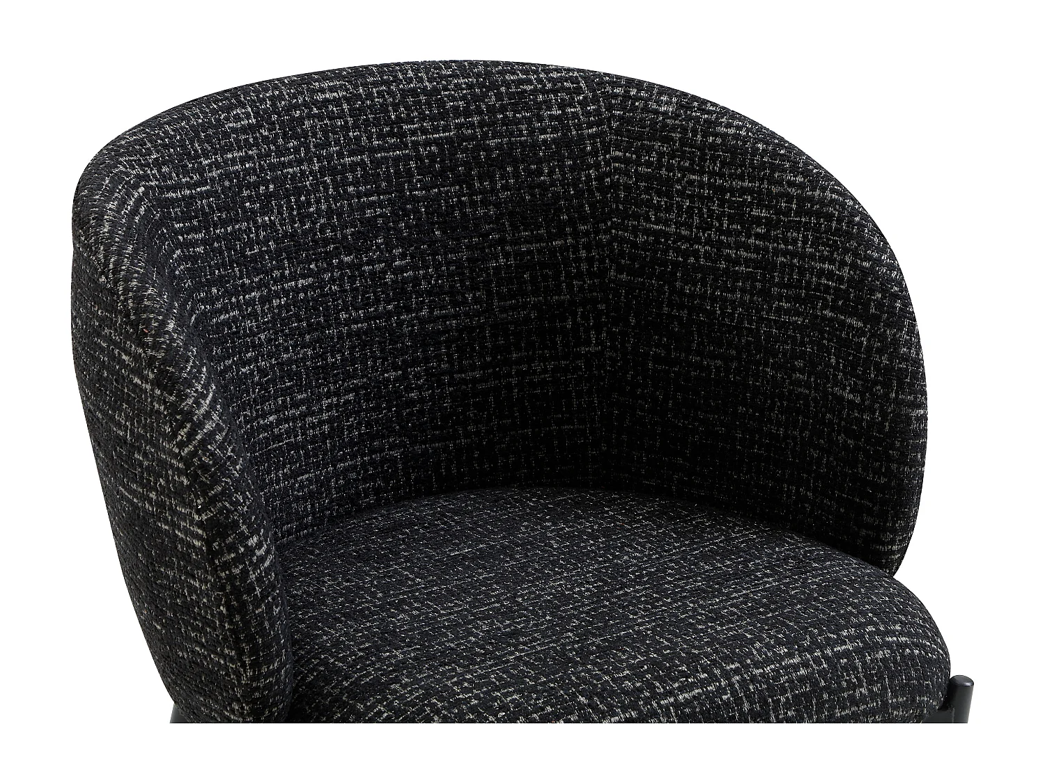 Lot de 6 chaises en tissu tweed et métal - Noir - SIJOLA