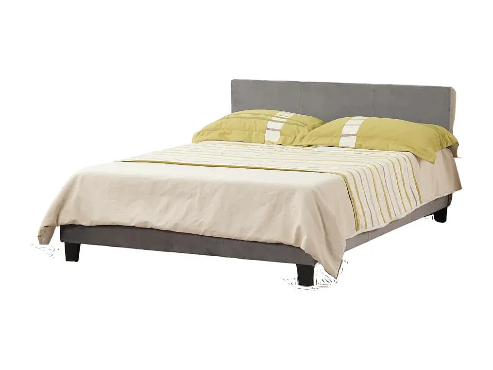 Lit 2 places 140x190 cm MELBOURNE Velours avec sommier intégré