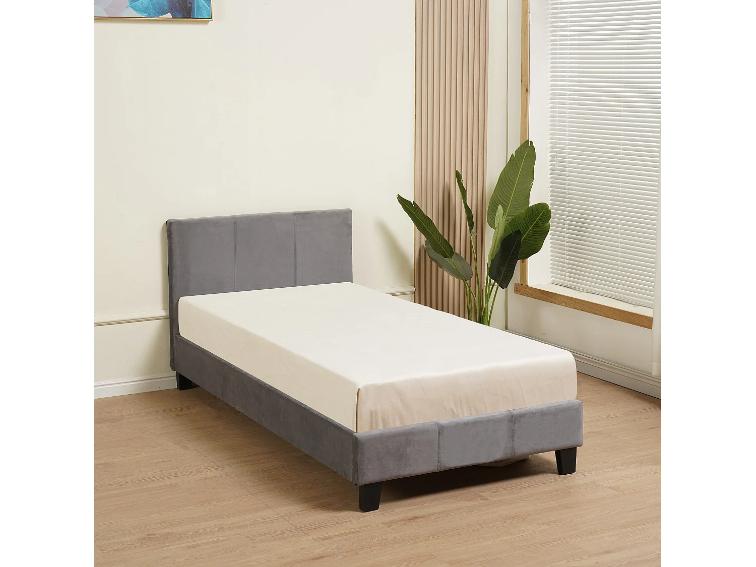Lit MELBOURNE – Velours – 90x190 cm