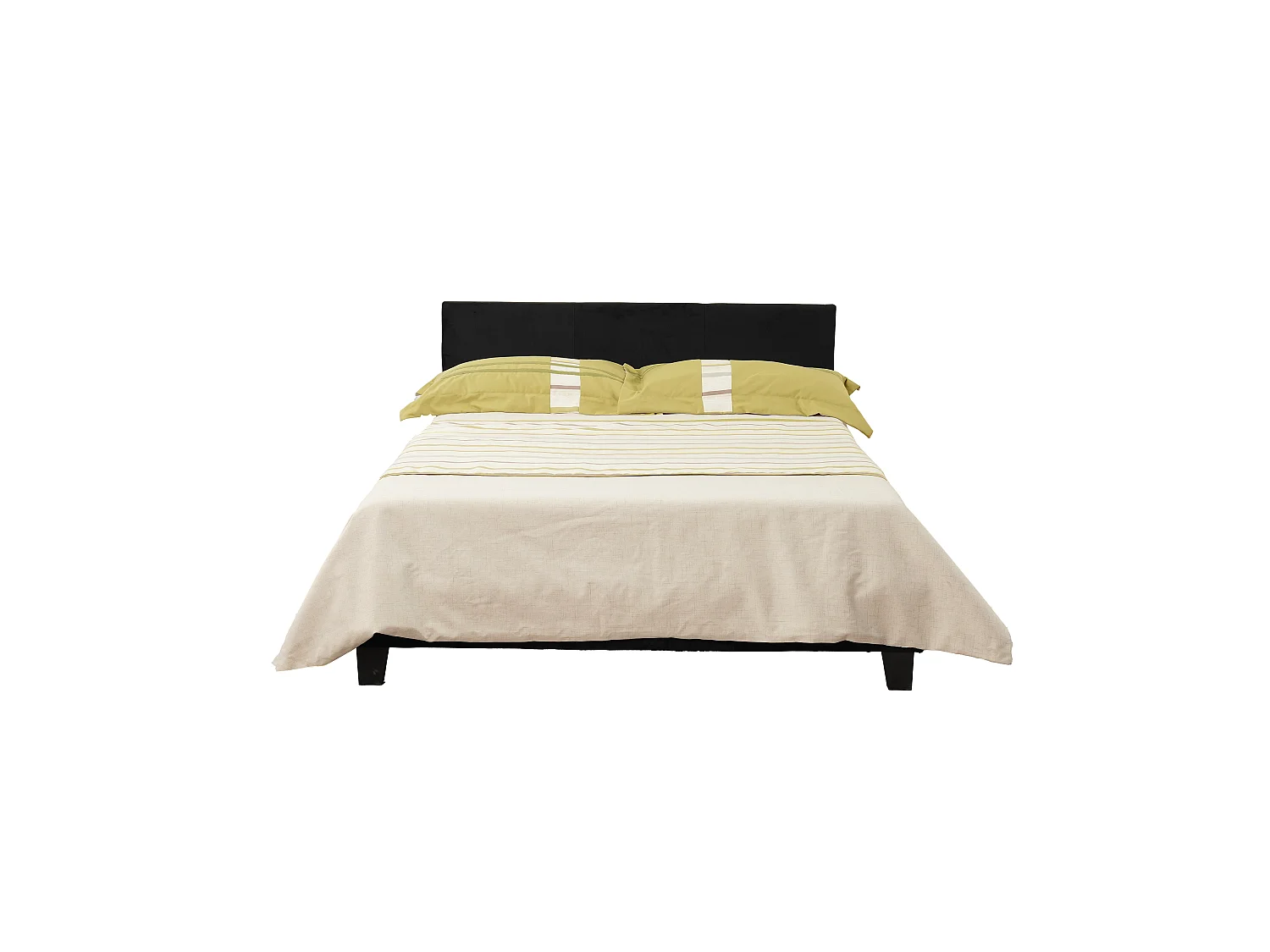 Lit 2 places MELBOURNE velours noir 140x190 cm avec sommier intégré