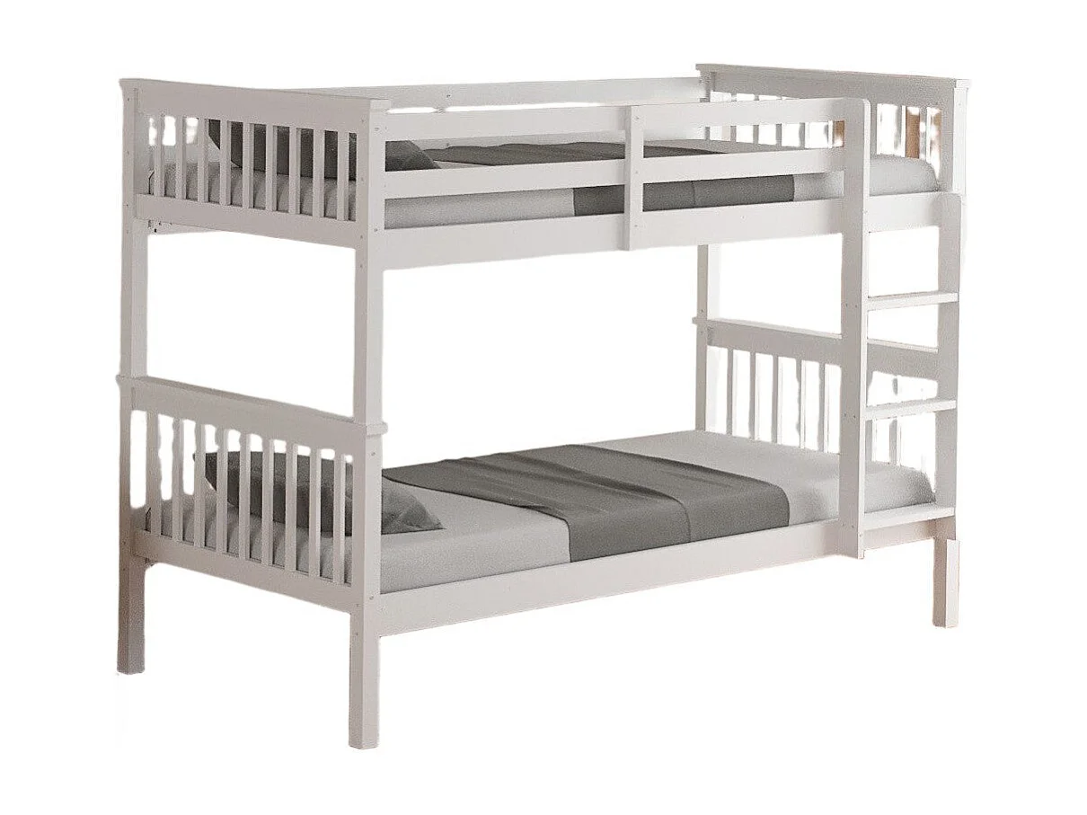 Lit superposé 1+1 BATNA en Bois Blanc 90x190 cm