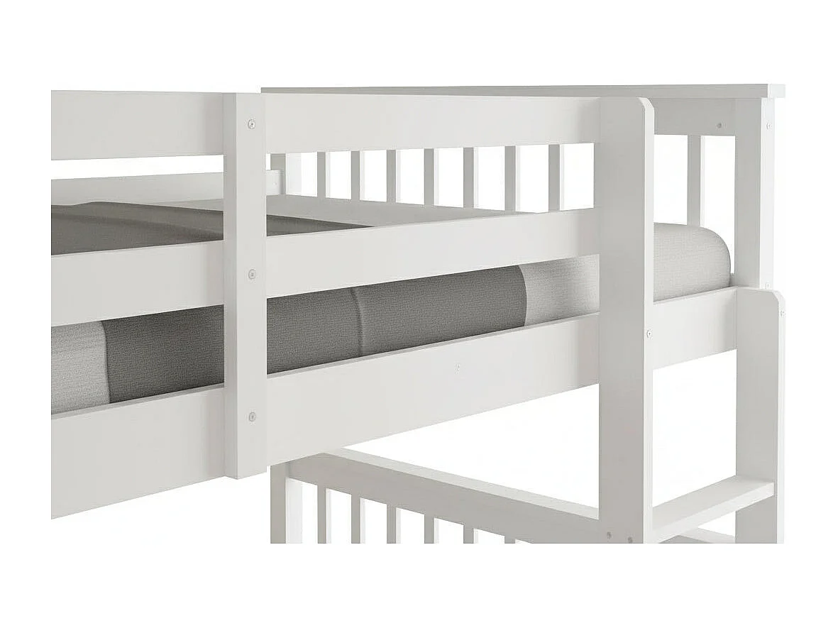 Lit superposé 1+1 BATNA en Bois Blanc 90x190 cm