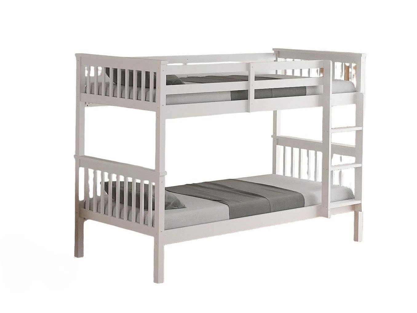 Lits superposés 90x190 bois blanc échelle sommiers lattes inclus - BATNA
