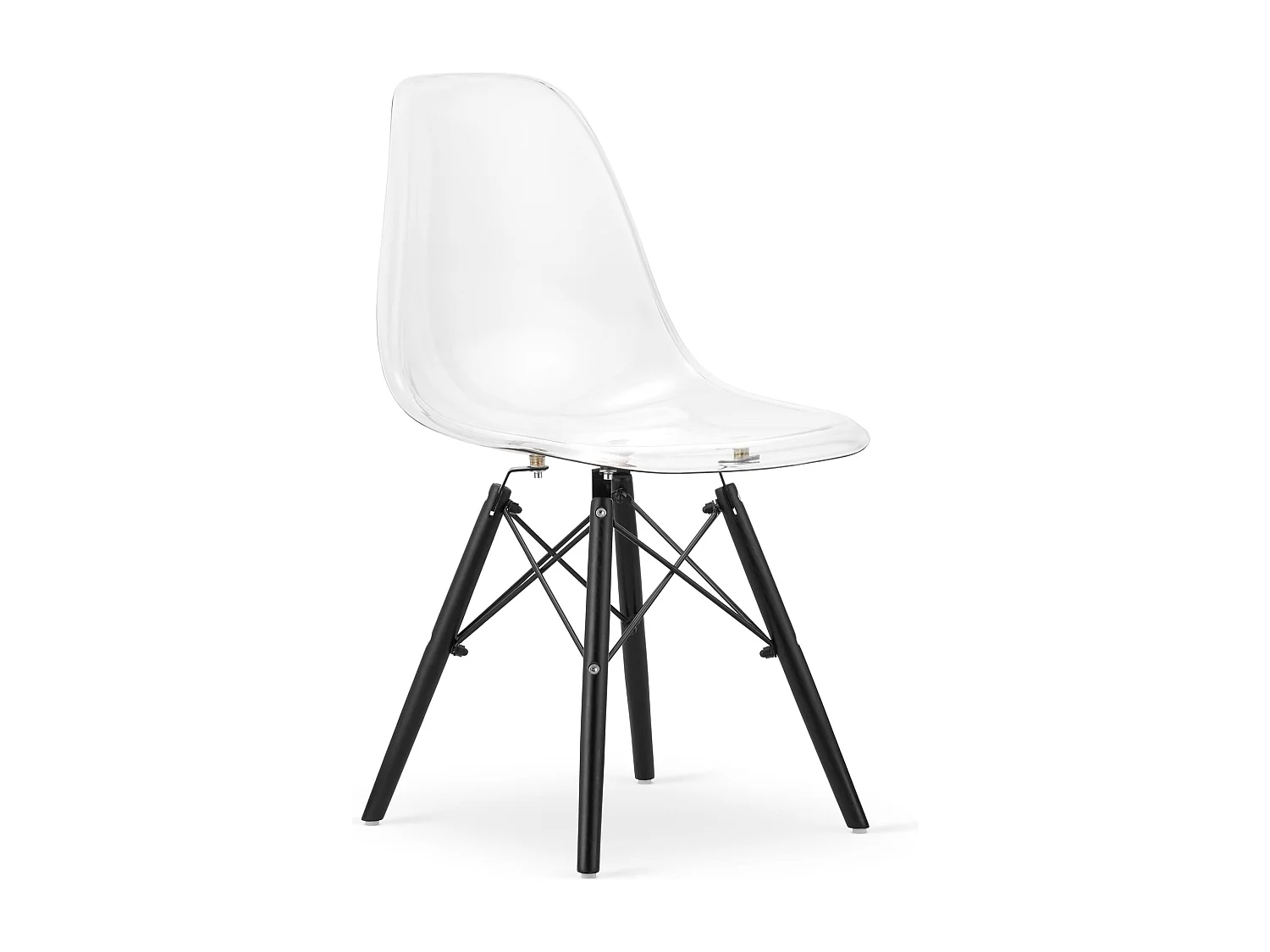 Chaise Valora OSAKA, pieds noirs transparents, pour salon x4