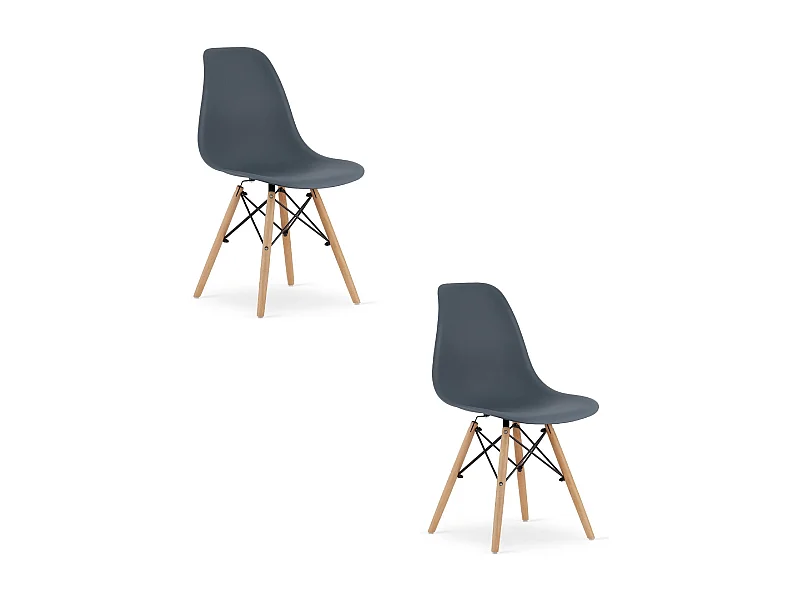 Chaise Valora OSAKA, pieds naturels couleur ardoise foncée, pour salon (x2)