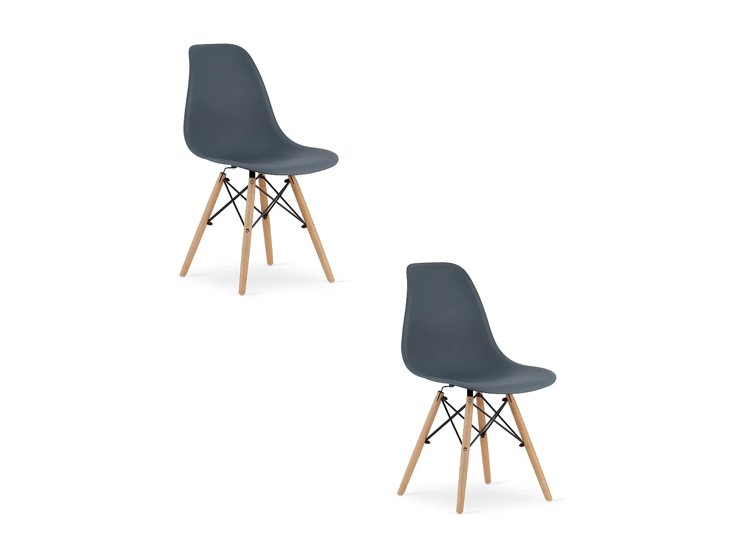 Chaise Valora OSAKA, pieds naturels couleur ardoise foncée, pour salon (x2)