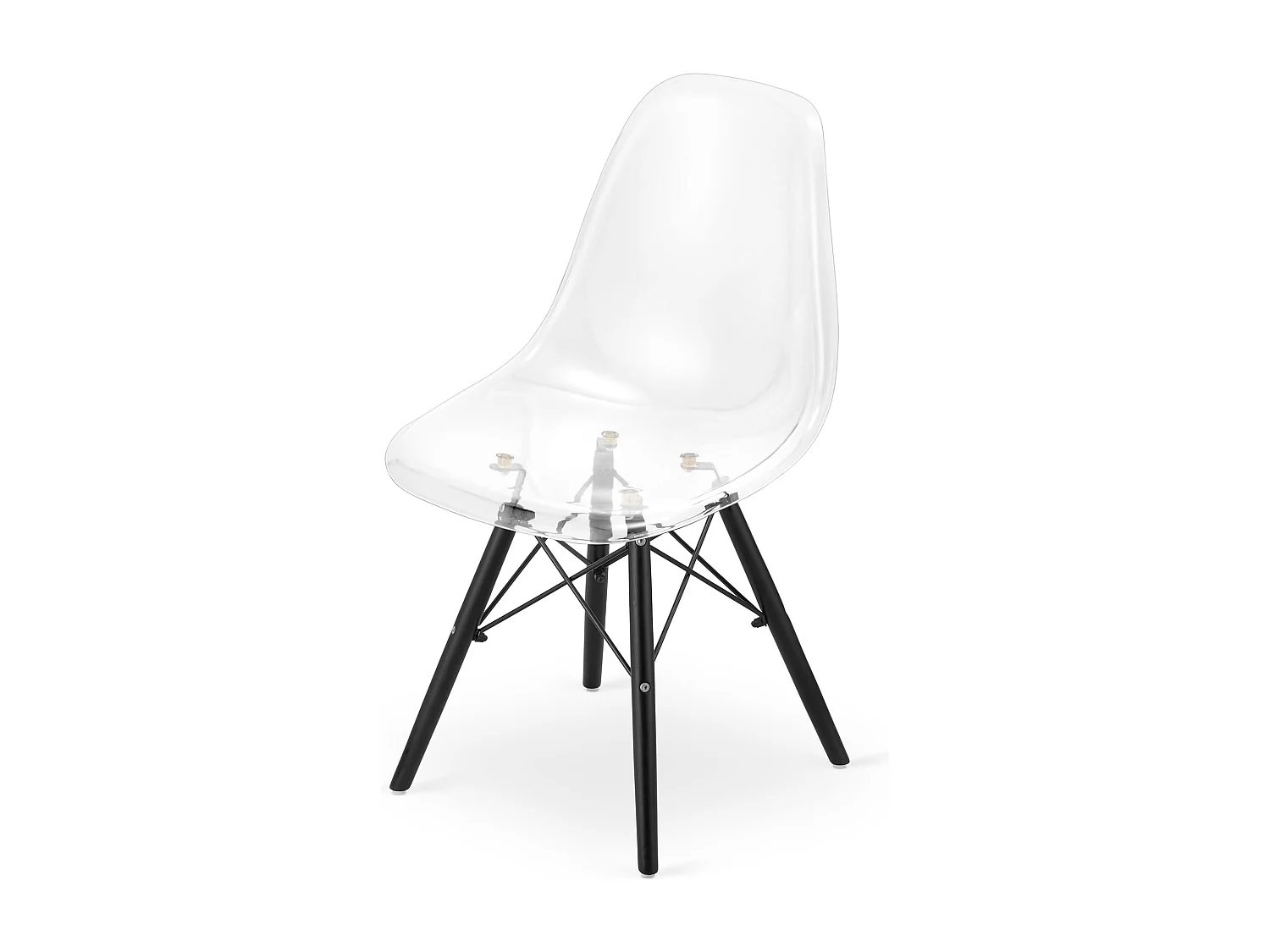 Chaise Valora OSAKA, pieds noirs transparents, pour salon (x2)
