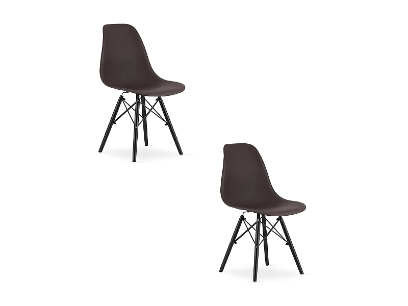 Chaise Valora OSAKA couleur café, pieds noirs, design ergonomique x2