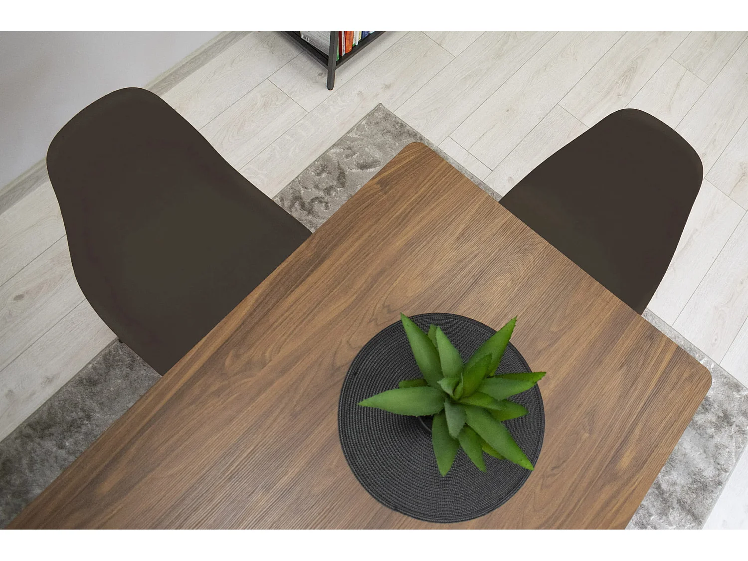 Valora OSAKA Stuhl, Kaffeebraun, schwarze Beine, ergonomisches Design, 2 Stück