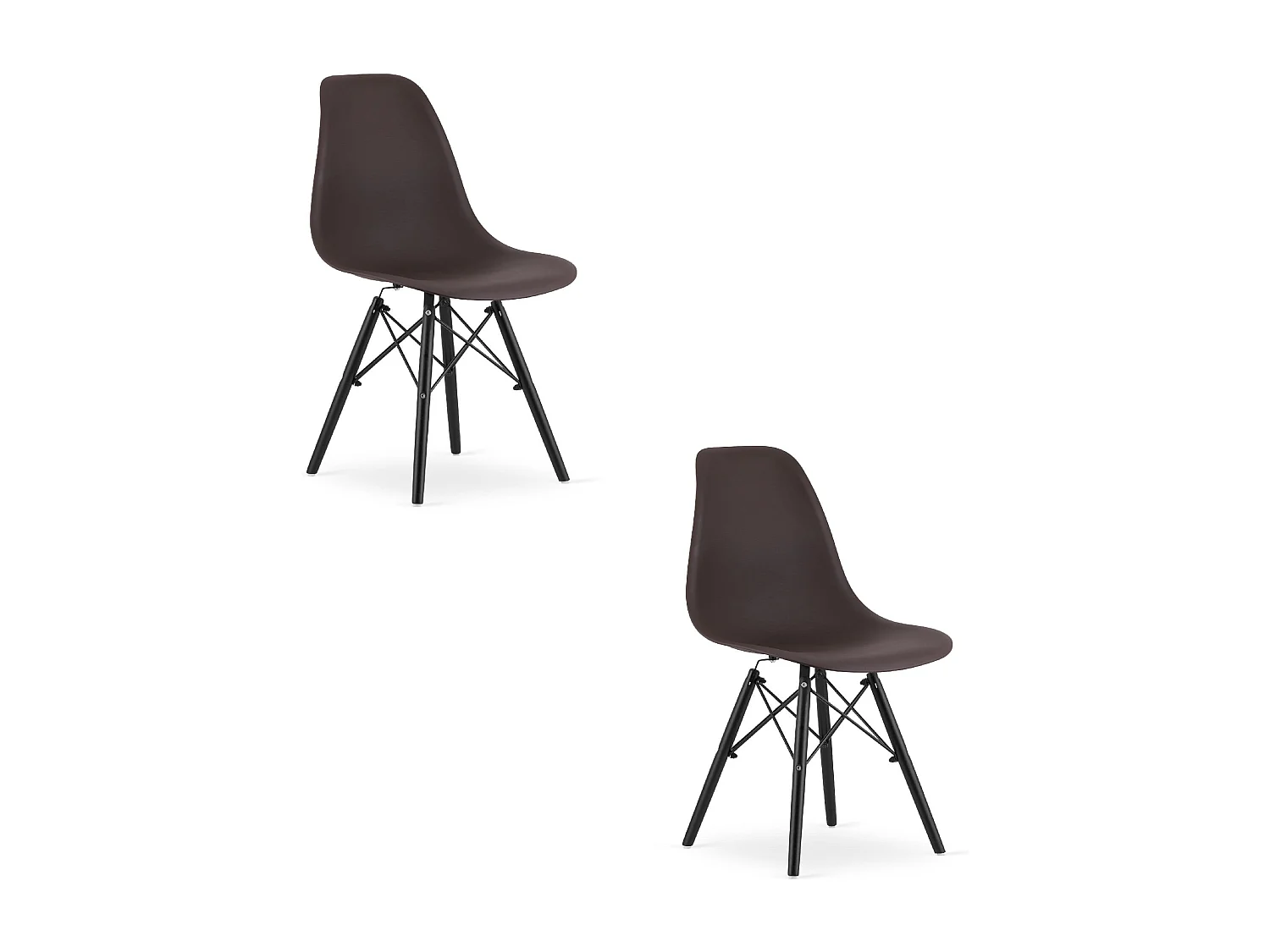 Chaise Valora OSAKA couleur café, pieds noirs, design ergonomique x2