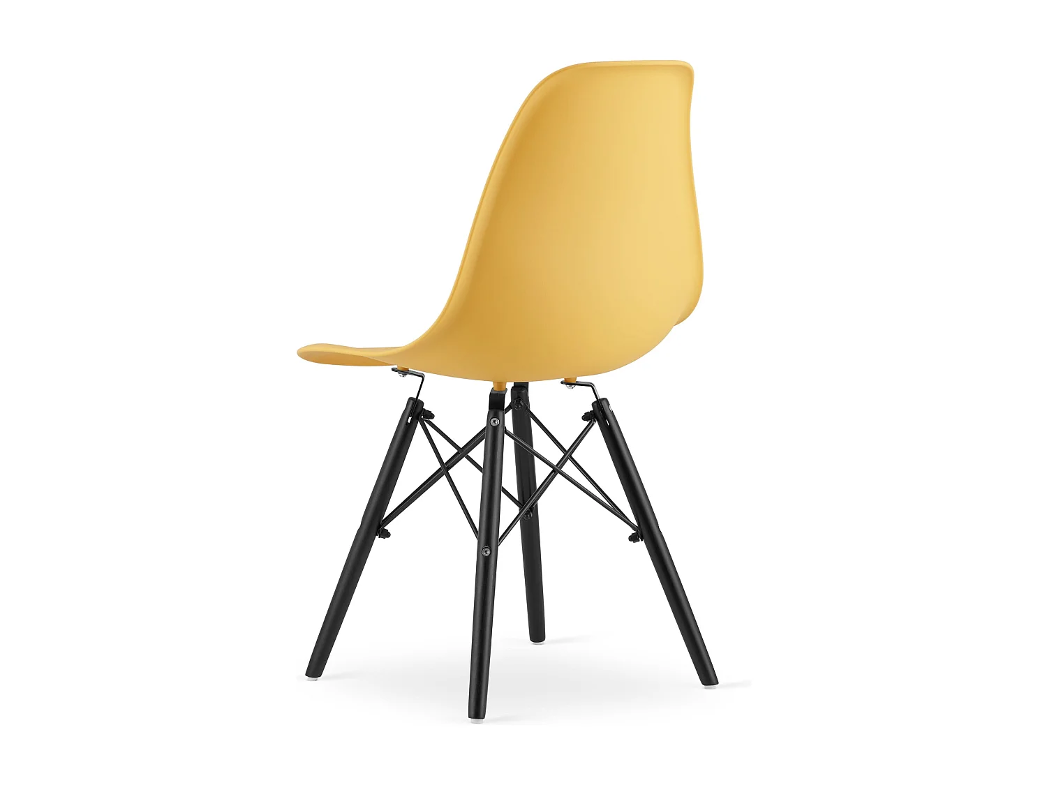 Chaise Valora OSAKA, pieds noirs moutarde, ergonomique pour salon