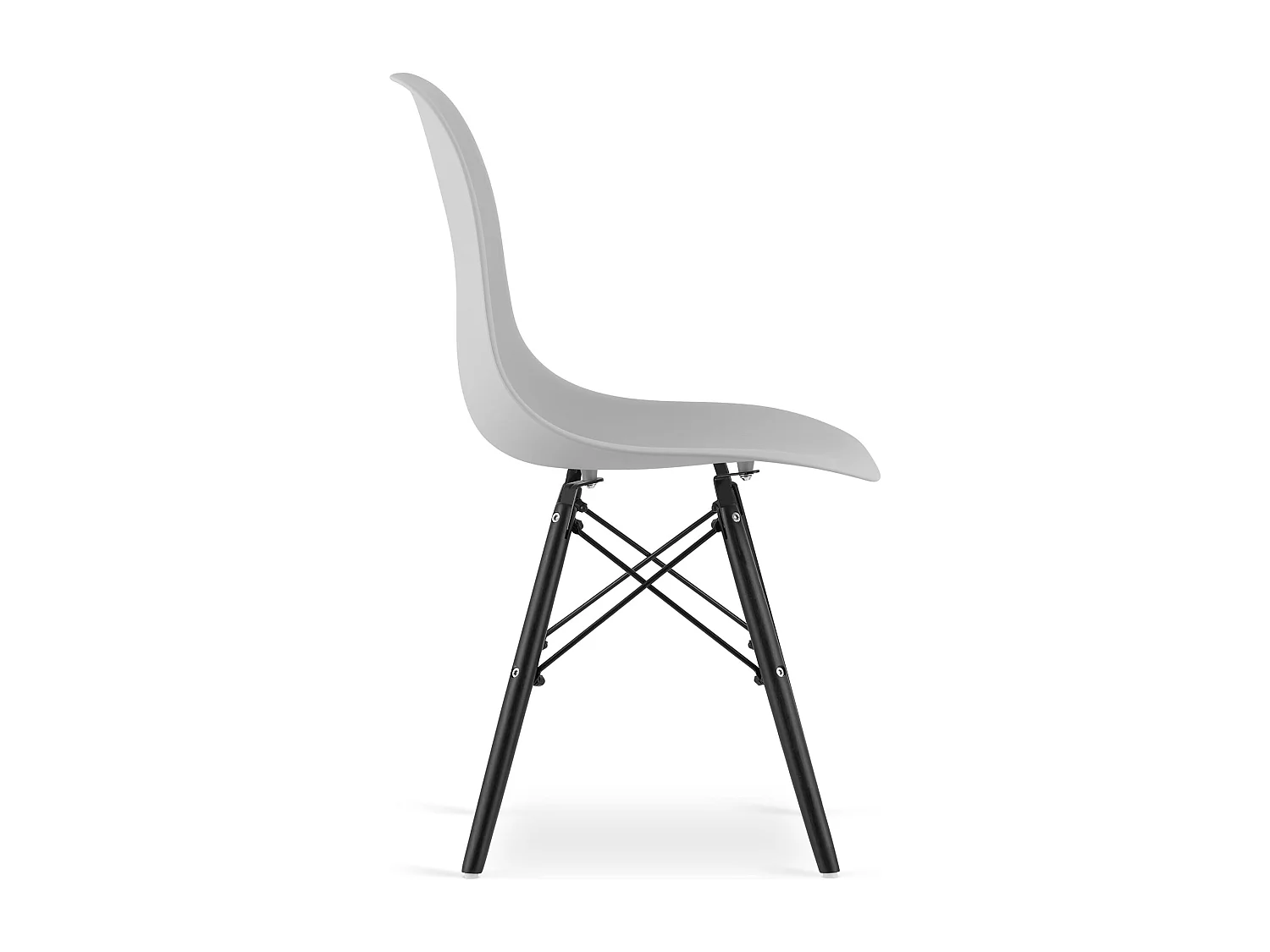 Valora OSAKA Stuhl, Grau, Schwarze Beine, Ergonomisches Design, 3 Stück