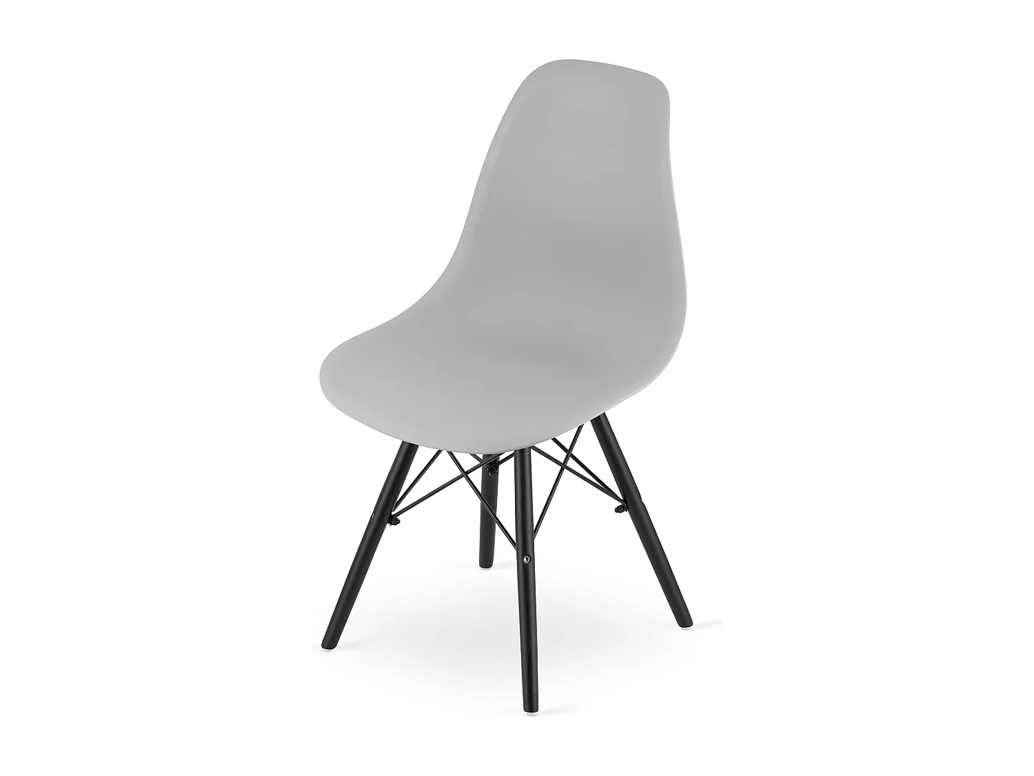 Valora OSAKA Stuhl, Grau, Schwarze Beine, Ergonomisches Design, 3 Stück