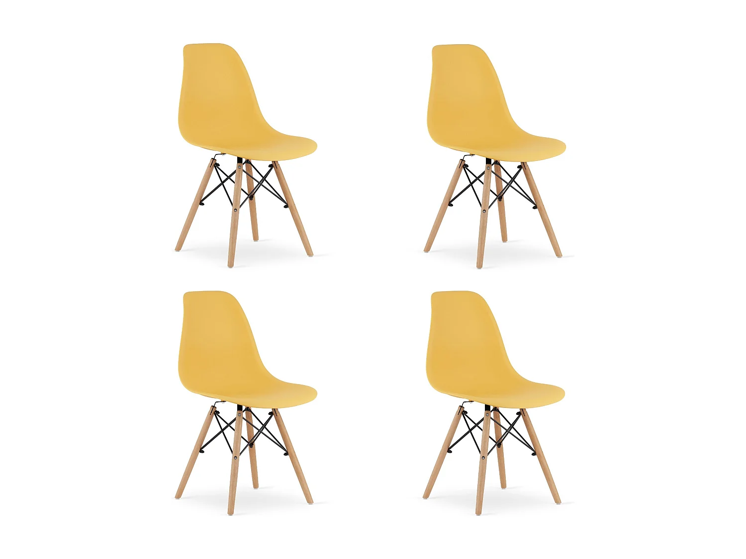 Chaise Valora OSAKA Moutarde Pieds Naturels x4