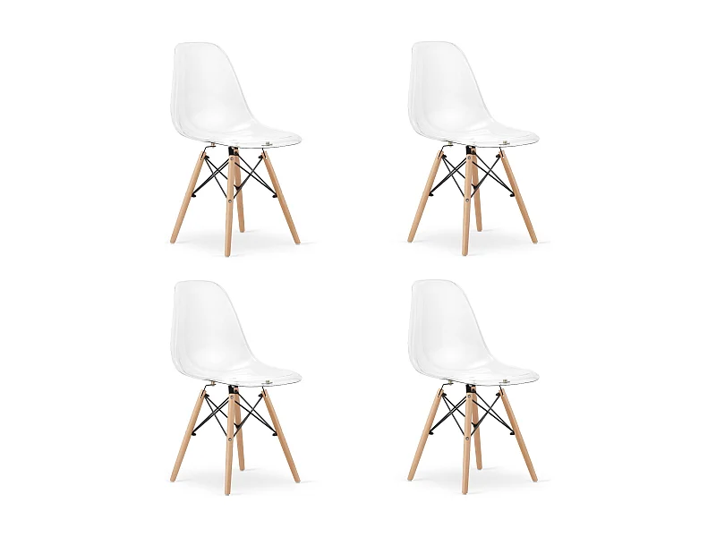 Chaise Valora OSAKA Pieds naturels transparents pour salon x4