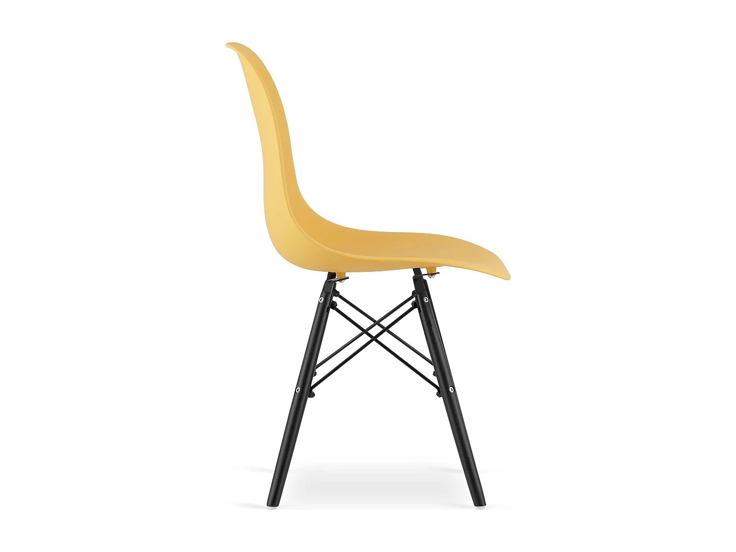 Chaise Valora OSAKA, pieds noirs moutarde, pour salle à manger (x4)