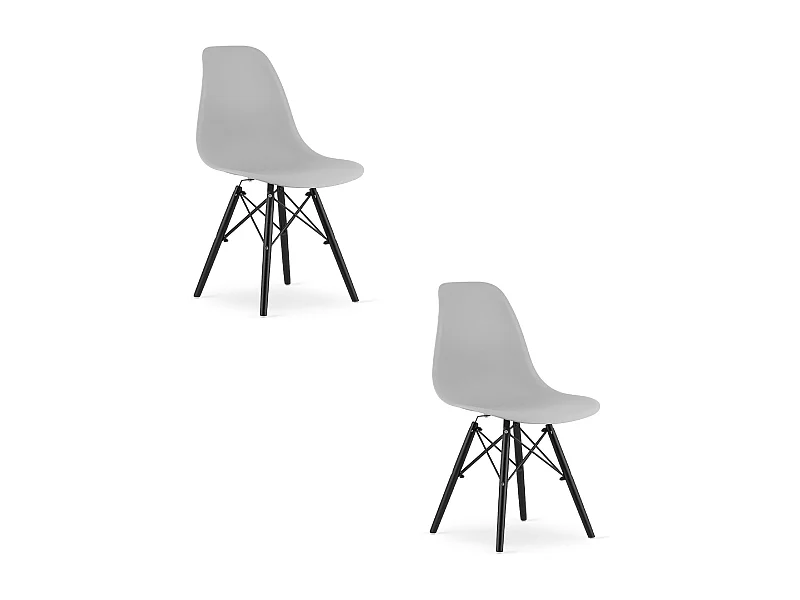 Chaise Valora OSAKA Gris Pieds Noirs Design Ergonomique x2