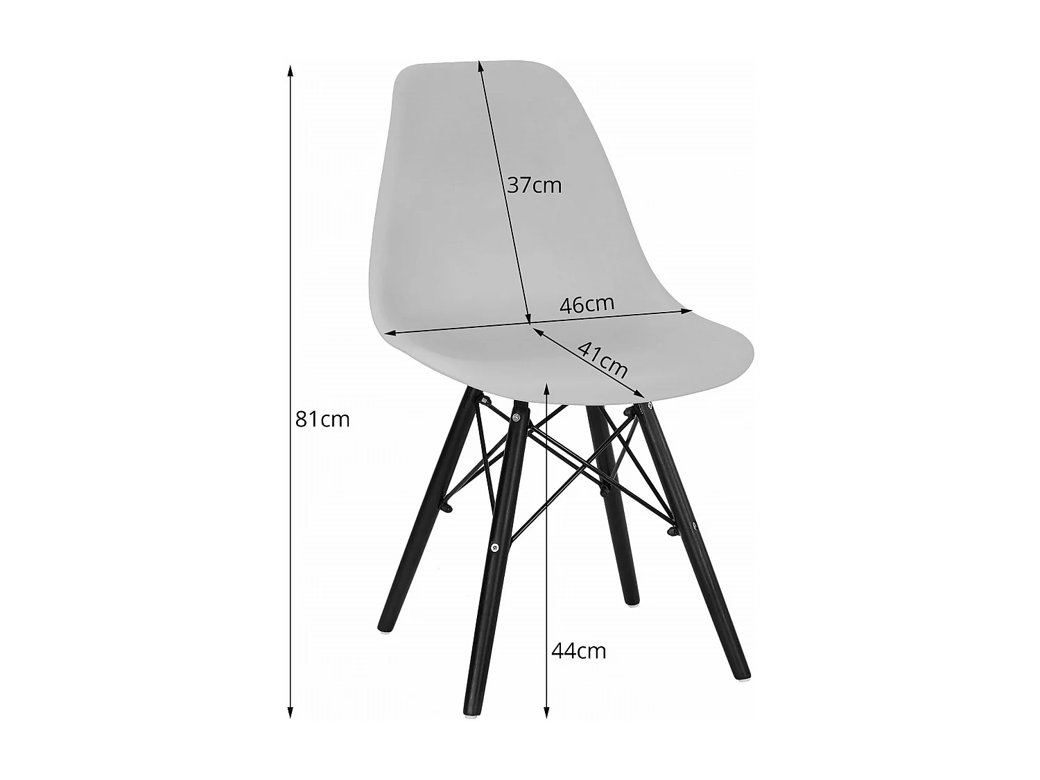 Valora OSAKA Stuhl, grau, schwarze Beine, ergonomisch, für das Wohnzimmer