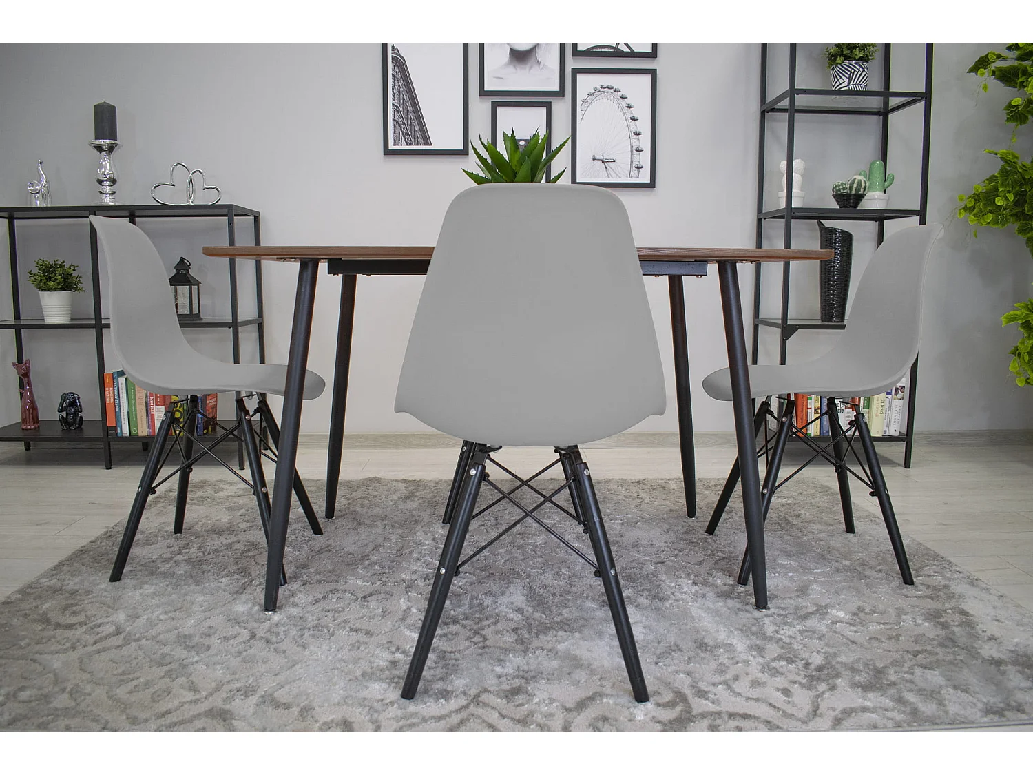 Valora OSAKA Stuhl, grau, schwarze Beine, ergonomisch, für das Wohnzimmer