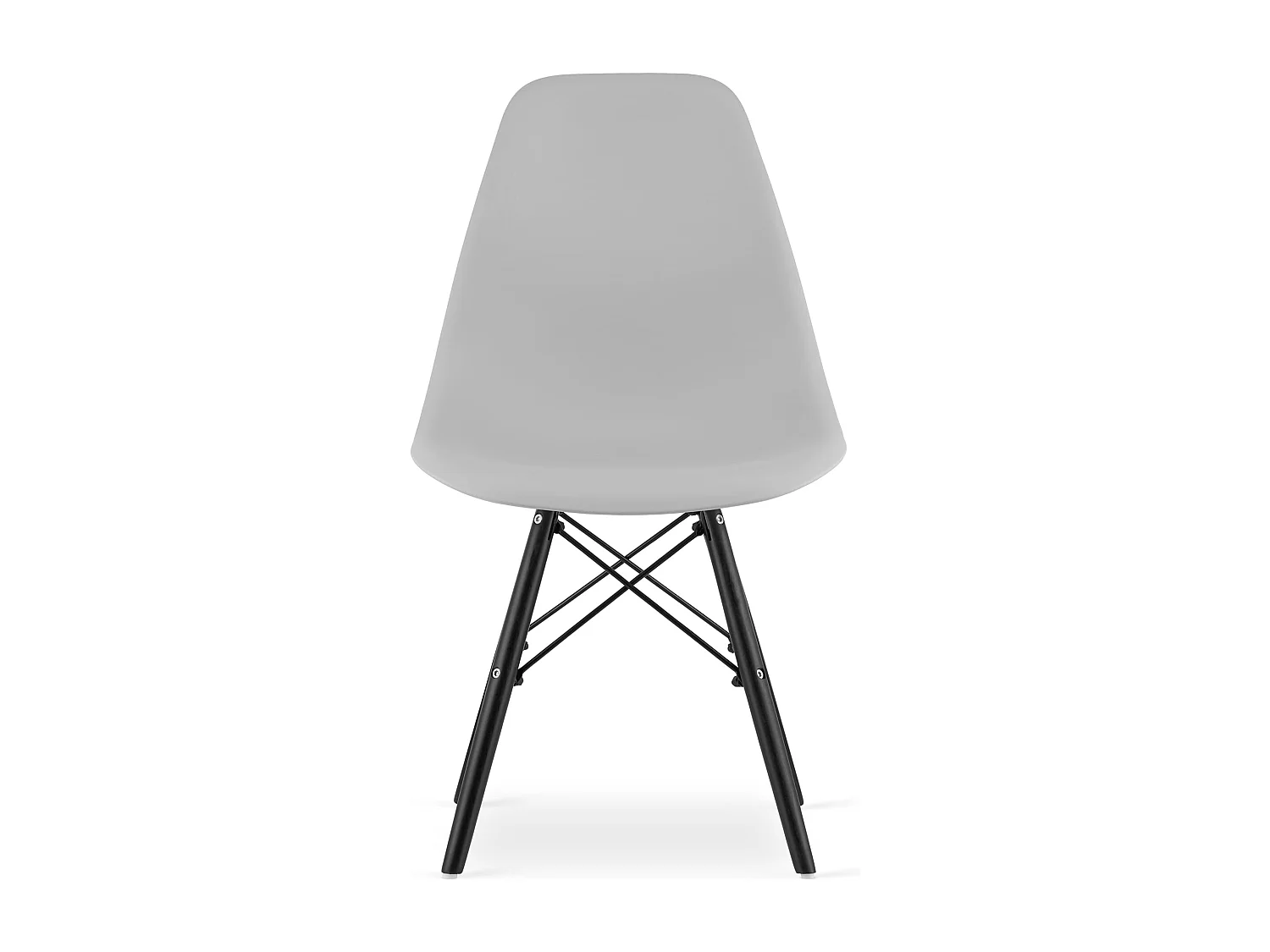 Chaise Valora OSAKA grise avec pieds noirs, ergonomique pour salon