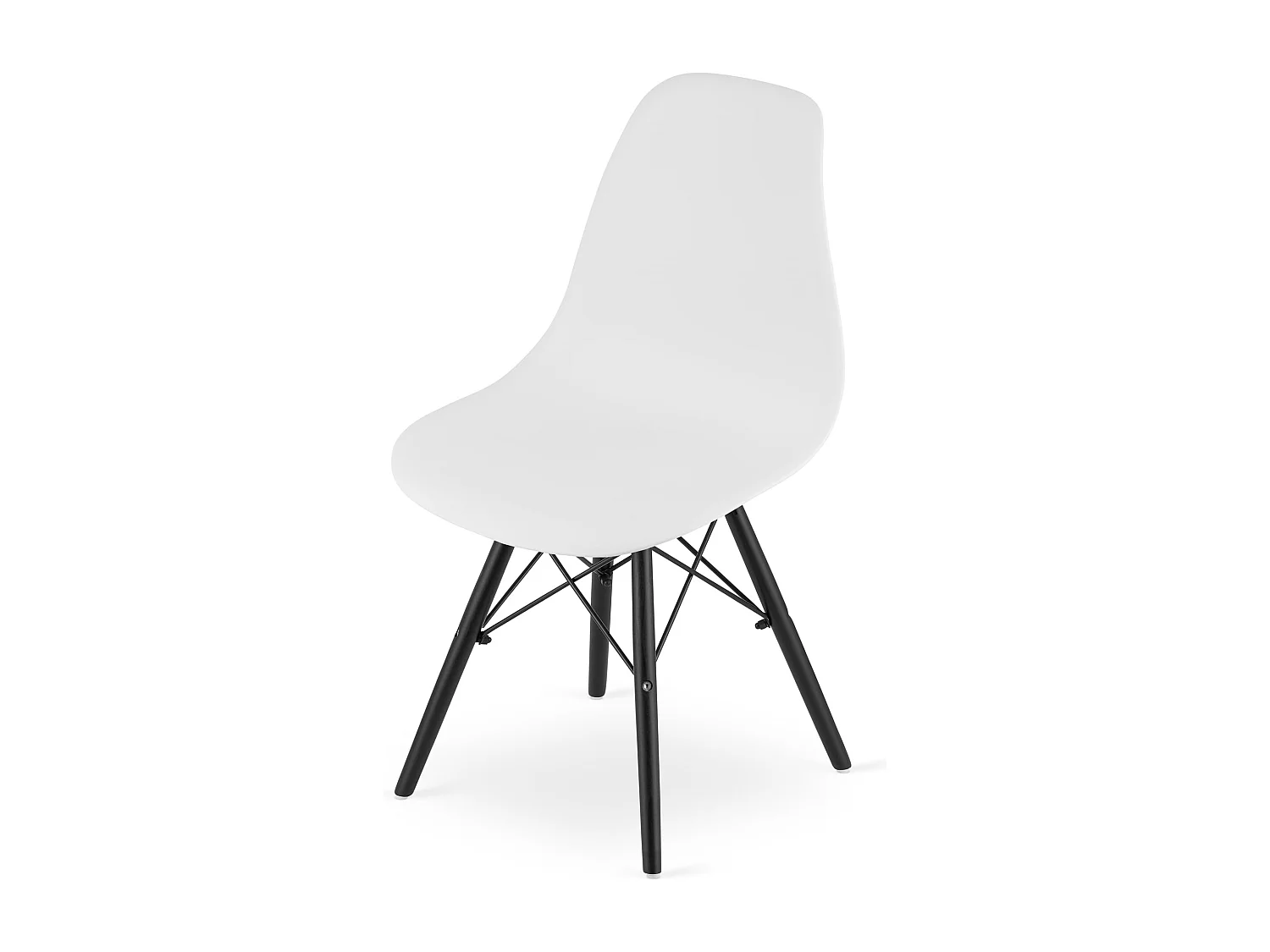 Chaise Valora OSAKA blanche, pieds noirs, design ergonomique x3